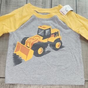 NWT Jumping Beans Yellow and Gray Toddler Shirt